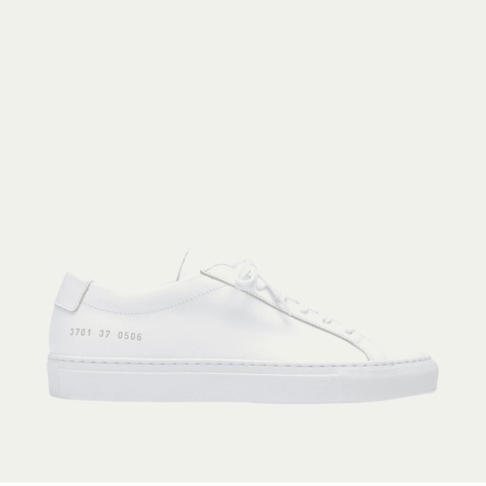 LIKE NEW!Womens Common Project White Pebble leather Achilles Low-Top Sneakers 10